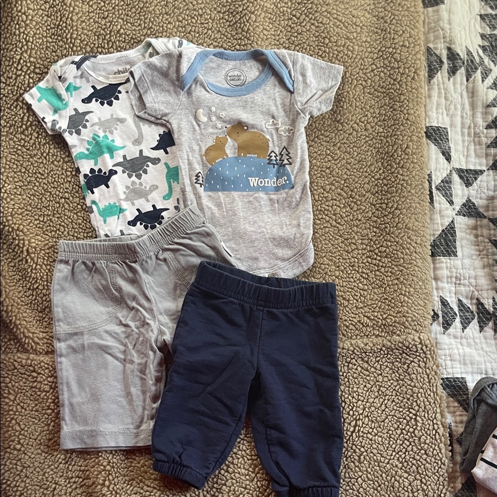 Gray and Blue Dinosaur Kids Matching Set